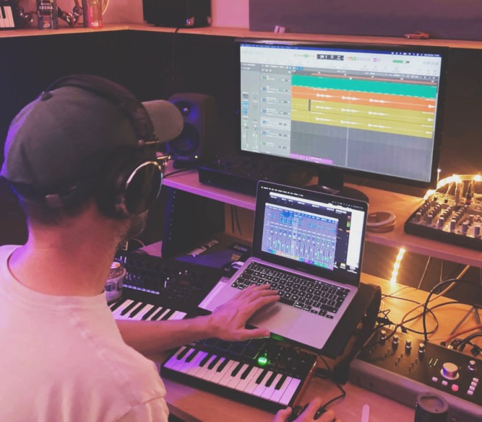 steve baker music record producer in his studio